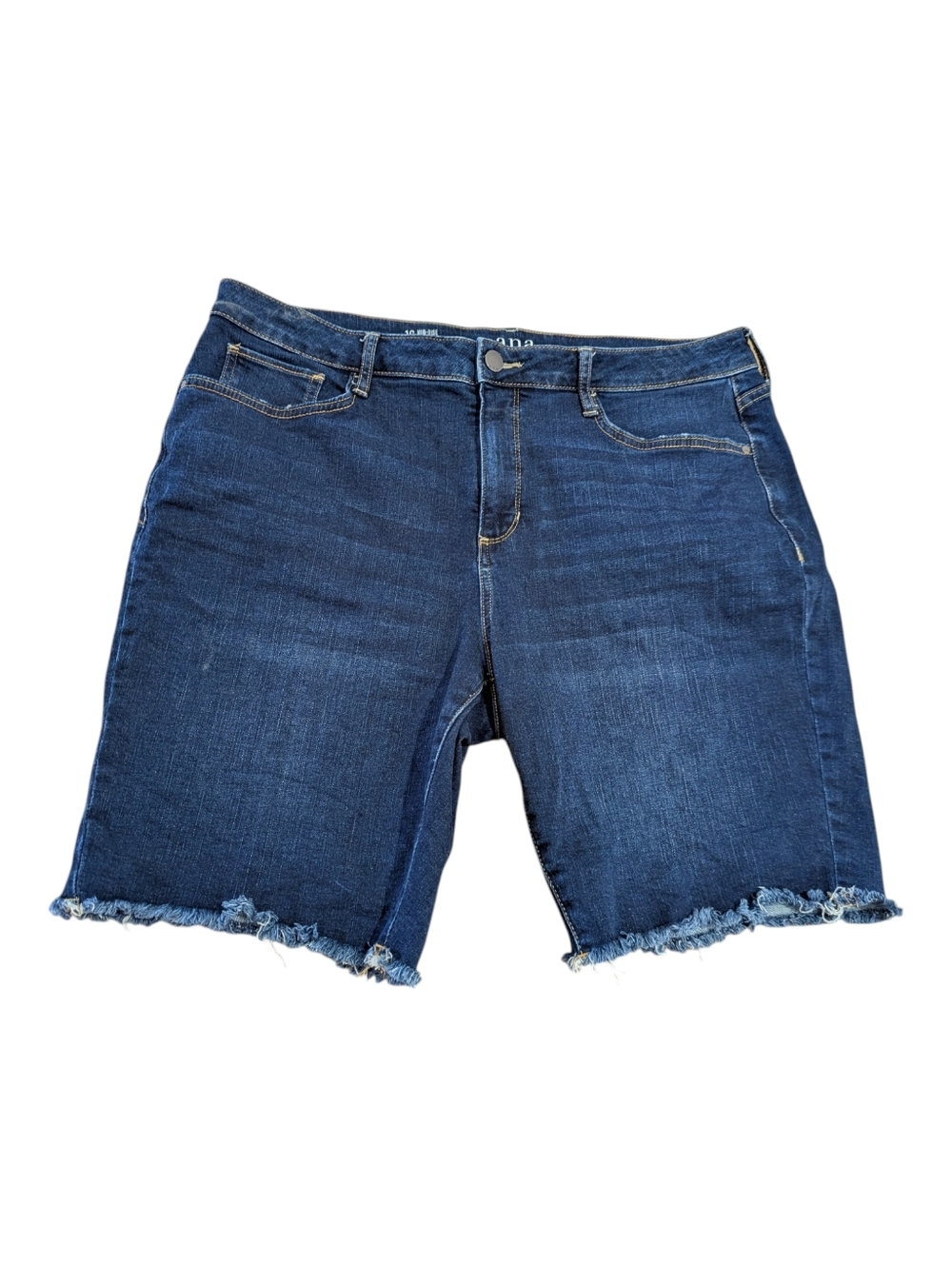 a.n.a A New Approach Mid Rise Bermuda Denim Frayed Hem Jeans Shorts Sz 16 *EUC